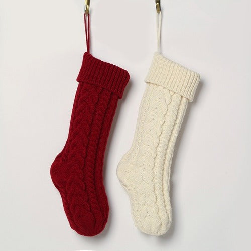 Wholesale A Custom Popular Christmas Stocking Black and White Cow Print Plush Knit Socks Holiday Decoration